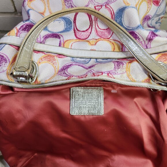 Coach Poppy Dream Signature C's Colorful Tote Bag - Picture 14 of 15